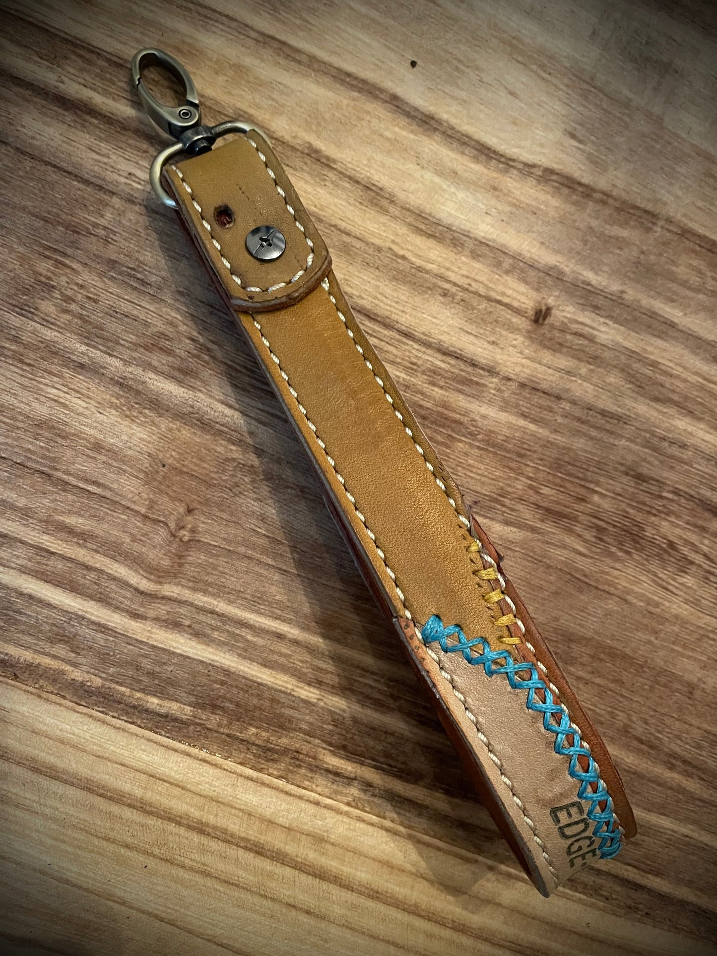 Baseball glove wristlet keychain