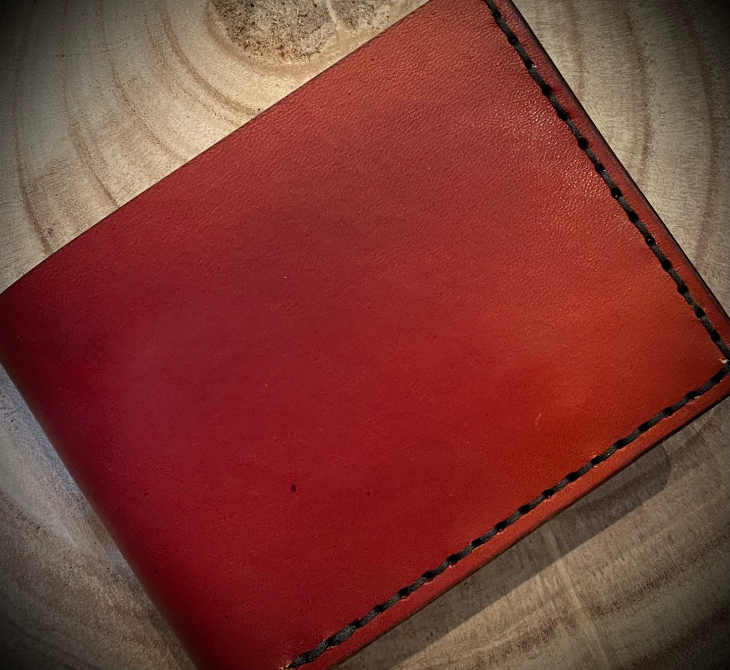 handmade leather bifold billfold